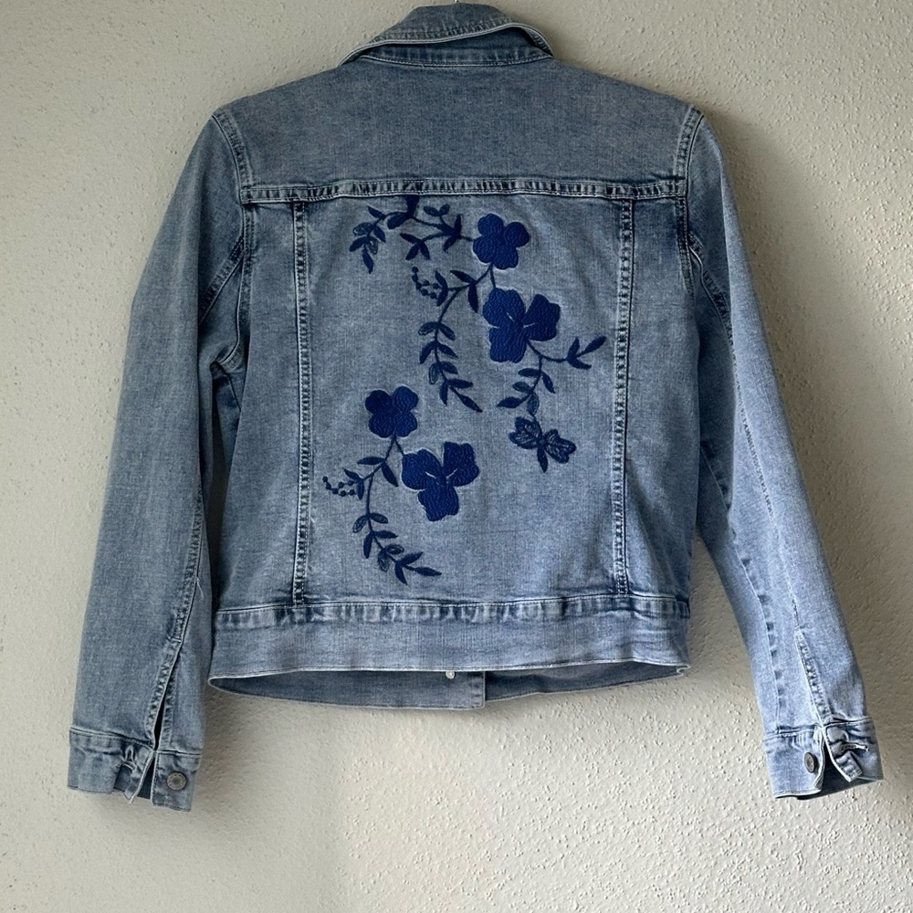 Peck and Peck acid washed vintage jean jacket size Small preowned - Picture 7 of 9